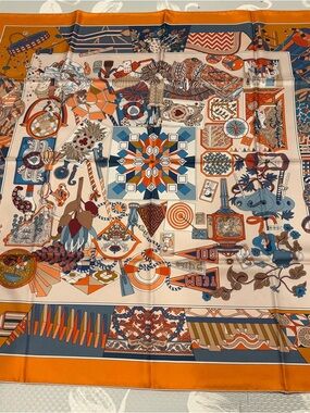 Hermes De l'Ombrelle aux Duels double face scarf 90